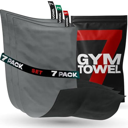 Workout Towels for Gym Pack 7 - Sweat Microfiber Fast Drying Towel Gym Sweat Towel with Hook Compact Absorbent Exercise Towel for Men and Women