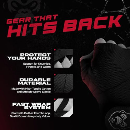 Beast Gear Boxing Hand Wraps 177 inches, Elastic Boxing Hand Wraps for Muay Thai MMA Boxing Martial Arts