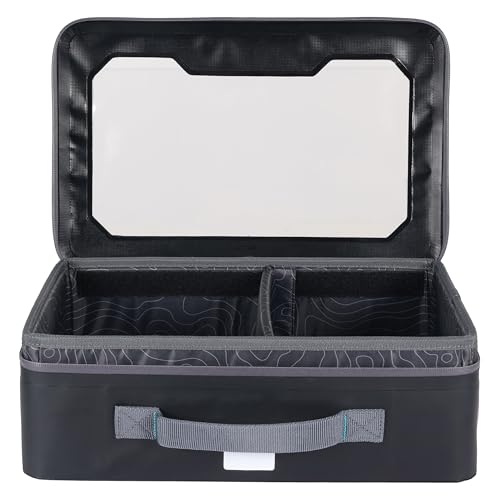 Plastix Case – Large, Waterproof Soft Plastic Lure Storage Box, EVA Structured Interior, Clear Lid, Removable Dividers, Tackle Organizer