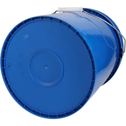 PRO-SOURCE Round Bucket, High-Density Polyethylene, Blue, 14.57 Inch Height, 5 Gallon Capacity, 11.44 Inch Diameter, with Handle