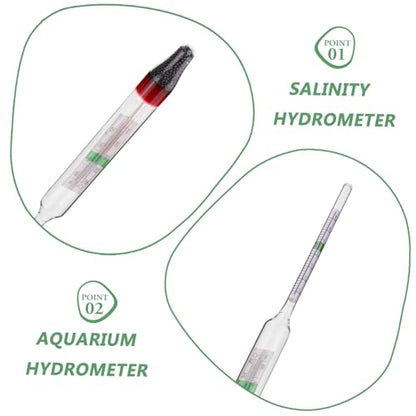 ULTECHNOVO 3sets Hydrometer Testing Tool for Aquariums and Fish Tanks Includes Measuring Cylinder for Accurate Measurement and Easy to Use for Life Monitoring