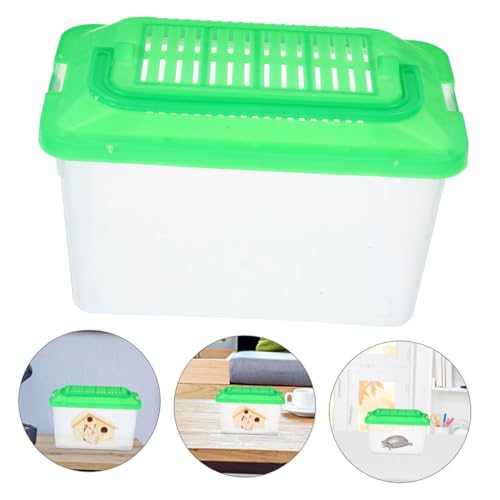 Happyyami 2pcs Portable Fish Container Lid Handheld Critter Carrier for Small Pets Breeding Case for Fish Turtles and Reptiles Easy to Carry Secure Transport Versatile Habitat