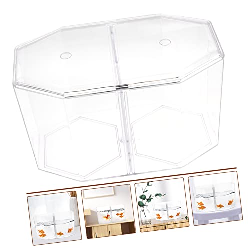 ARTIBETTER Transparent Fish Isolation Tank Two Compartments High- Breeding Box for Betta and Small Fish Aquarium Incubator for Spawning and