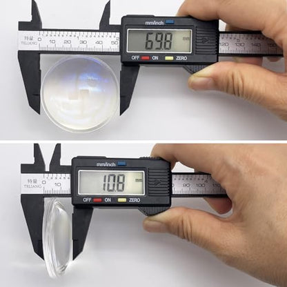 Double Convex Lens - 70mm Diameter, 145mm Focal Length, Optical biconvex Lens for Physics Experiments, Photography, Magnifying, and DIY Projects - Pack of 1pcs (69.8mm x H10.8mm x F145) - size: 69.8mm x H10.8mm x F145