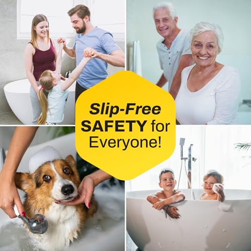 [Made in Korea] Ultra-Thin Bathtub Non Slip Stickers - Diamond Grip Anti Slip Shower Stickers with Strong Adhesive for Elderly, Safety Use (10)