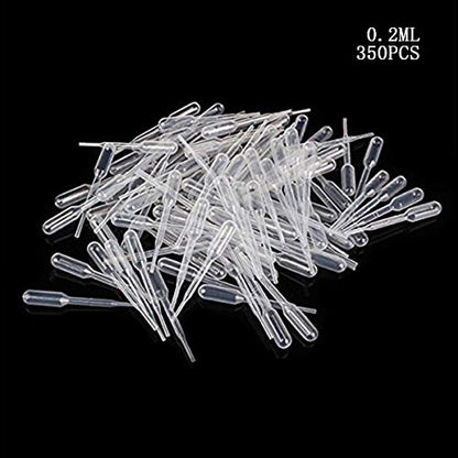 0.2ml Plastic Mini Transfer Pipettes for Liquid Mixture, 350PCS Disposable Dropper - size: 0.2 ml