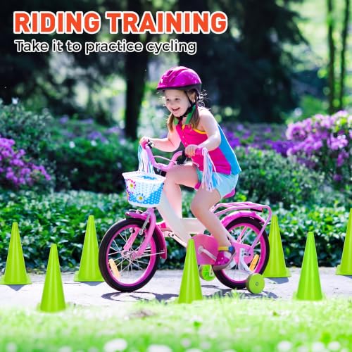 Reginary 12 Pcs 15 Inch Traffic Safety Cone for Sports, Parking - color: Green