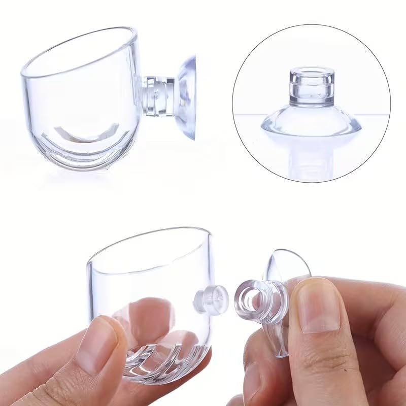 2pcs Aquarium Plant Pot, Plastic Fish Tank Plants Holder Aquarium Planter - color: Clear Plant Pot