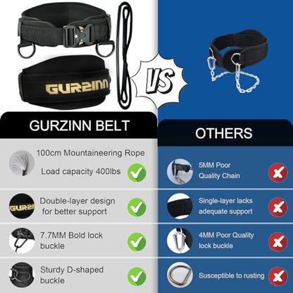 Weight Lifting Belt Gym Fitness with Quick Locking, Dip Belt with rope, Weighted Pull Up Belt for Gym Fitness Powerlifting Squat - color: Black
