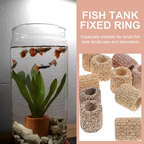 Abaodam 20pcs Water Plant Fixed Ring Fish Tank Live Plants Decor Ring for Fish Tanks Decorative