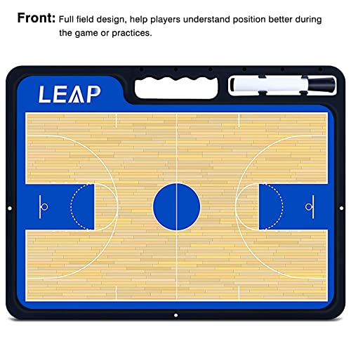 Coach Board Premium Tactical Clipboard Two Sides with Full & Half Court Dry Erase Marker Board for Basketball, Baseball, Soccer, Football, Hockey - color: Basketball Board