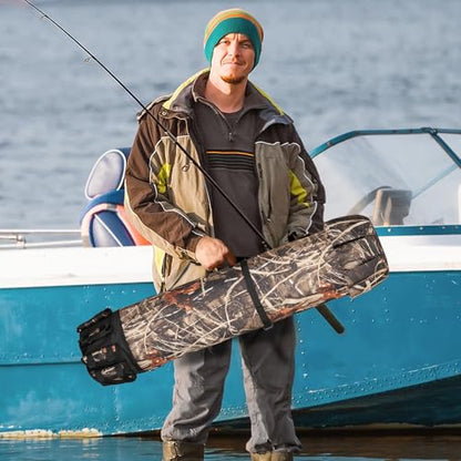 Fishing Rod Bag Fishing Rod Case, Durable Folding 900D Oxford Fabric Portable Large Capacity Waterproof, Fishing Gifts for Men Boys - color: Camouflage