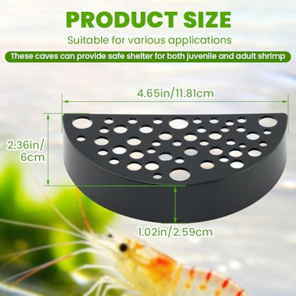 2 Pack Shrimp Cave,Shrimp Hides for Aquarium,ShrimpHideouts Stealth Caves,Shrimps Breeding Protector,Shrimps Breeding Cave Shelter Aquarium Tunnel for Fish Tank Accessories Decor