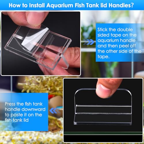 6pcs aquarium lid hinge acrylic fish tank glass canopy handle fish tank hood top cover replacement double tape pull handle