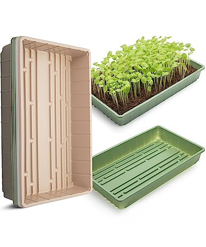 Mr. Pen- Seed Starter Trays, 10 Pack, 17"x10"x2.4", Durable Plastic Growing Trays, Stackable and Reusable Seedling Starter Kits for Indoor, Outdoor, Greenhouse Gardening, Planting, Hydroponic Systems
