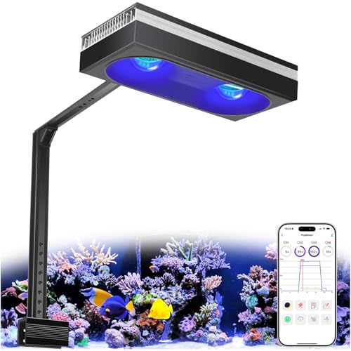 RL180 WiFi Full Spectrum Reef Light 180W Marine Reef LED Aquarium Light Saltwater Aquarium Fish Tank Lamp (RL180 with Arm Kit) - size: RL180 With Arm Kit