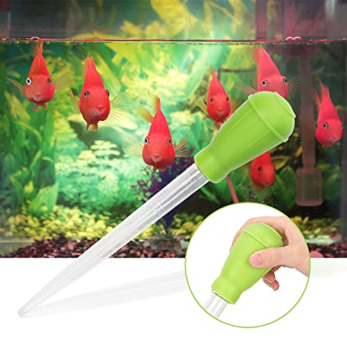 GLOGLOW Nan Aquarium Gravel Cleaner, ABS Mini Manual Water Changer, Accurate Fish Tank Dropper for Cleaning and Feeding, Ideal for Small Aquariums and Office Use Fish Tank and Accessories (Green)