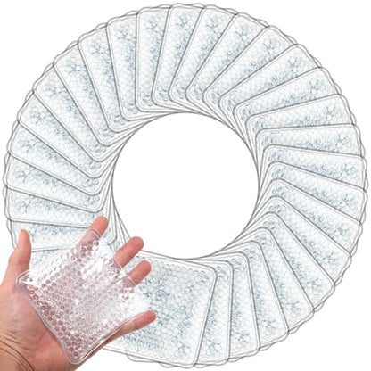 Trelaco 30 Pack White Small Ice Packs for Injuries Reusable - color: Clear