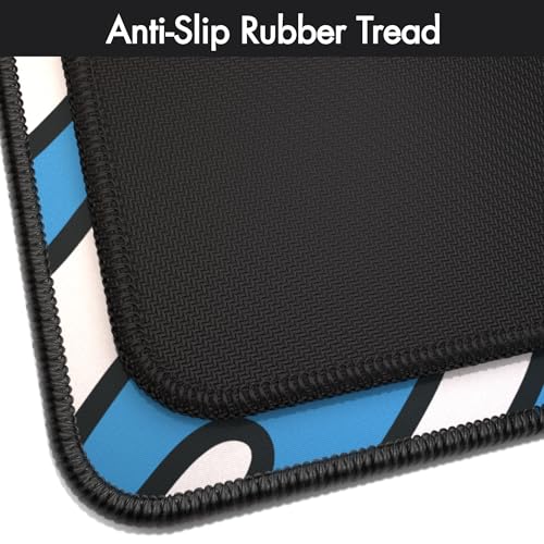 Gamer Boss - Gaming Mouse Pad - 48 x 24 Inches - 4mm Thick with Stitched Edges, Non-Slip Rubber Base, Premium Cloth Mousepad, Desk Mat for Laptop, Keyboard, Computer & PC (Mega, Blue Squiggle) - color: Blue Squiggle, size: 48" x 24"