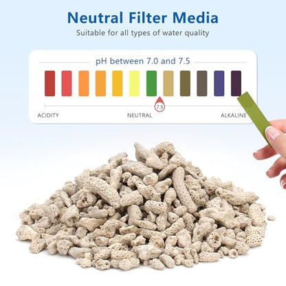 Crushed Coral for Freshwater Aquarium, Crushed Coral Media Sand for Freshwater Fish Tank Plant Pot Decorations Accessories (1.1lb/500g)