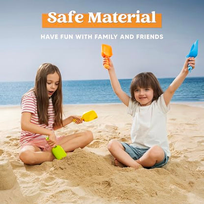 Sloosh Beach Sand Shovels for Kids - 4 Packs Shovels Colorful Scoops Travel Sand Toys for Toddlers Kids Outdoor Digging Play, Heavy Duty Plastic Garden Planting Shovels Spades Sets Sandbox Toys