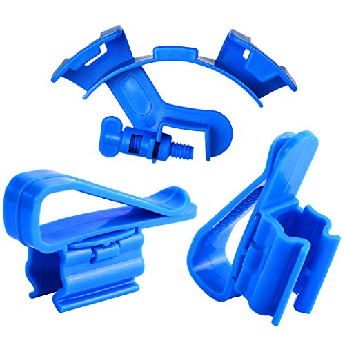 3Pcs Adjustable Fish Tank Water Hose Holder Water Tube Clamp Fixed Clip Aquarium Pipe Holder (1 Curved Shape, 2 Straight)