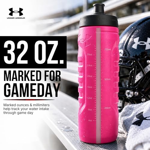 Under Armour 32oz Sideline Squeeze Bottle Hot Pink - color: Penta Pink