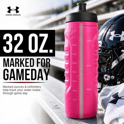 Under Armour 32oz Sideline Squeeze Bottle Hot Pink - color: Penta Pink
