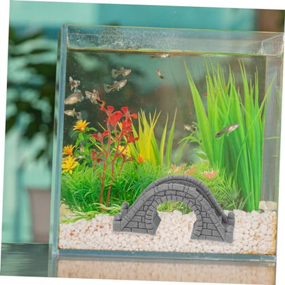 VOSAREA 2pcs Miniature Bridge Aquarium Ornament Lifelike Arch Decor for Fish Tank Stylish Bonsai Landscape Accessory Underwater Bridge Figurine for Decor