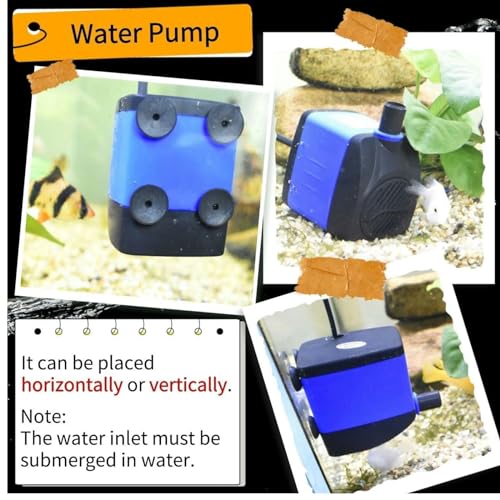 Conquerall CHA-2800 800GPH 3100L/H AC 110V Submersible Pump 55W Adjustable High-Flow Water Pump for Aquariums, Hydroponic Systems, Waterfalls, Ponds, Soilless Plants and Pet Fountains - size: 800GPH-55W