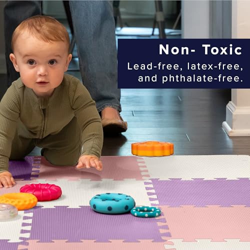 We Sell Mats Interlocking Foam Floor Tiles - 3/8" Thick Pink/Purple 18-Pack - color: Lilac Mix, size: 18 Square Feet (18 Tiles)
