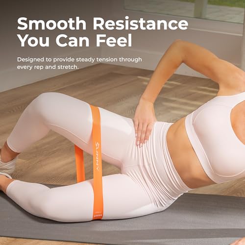 Sunny Health & Fitness 5-Level Resistance Loop Bands for Strength Training | Full-Body Workout, Progressive Exercise, Yoga, Pilates, Recovery, Lightweight, Compact, Carry Bag for Travel