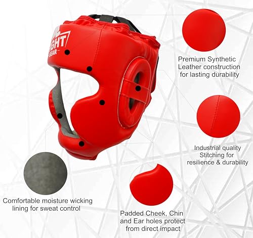 Boxing Headgear for Men | Adjustable Kickboxing Muay Thai Head Protector | Safety Head Guard | Training Helmet for Sparring, Martial Arts, Grappling & Karate