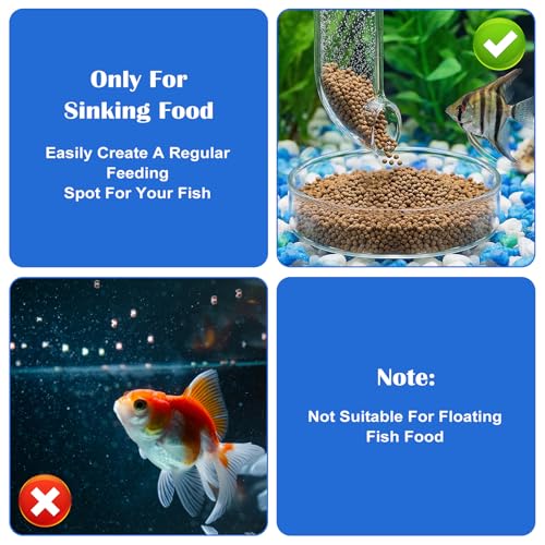 3 Sizes Glass Shrimp Feeding Dish Set, Round Food Feeder Fish Bowl Small Clear Bowls for Aquarium, Fish Tank (2.36", 2.56", 3.15")