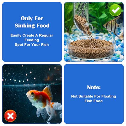 3 Sizes Glass Shrimp Feeding Dish Set, Round Food Feeder Fish Bowl Small Clear Bowls for Aquarium, Fish Tank (2.36", 2.56", 3.15")