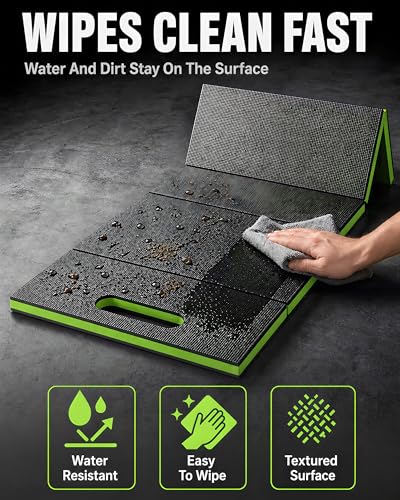 Mechanic Mat, 47.2 x 15.7 x 1 Inch Foldable Mechanic Kneeling Pad, Green - color: Green
