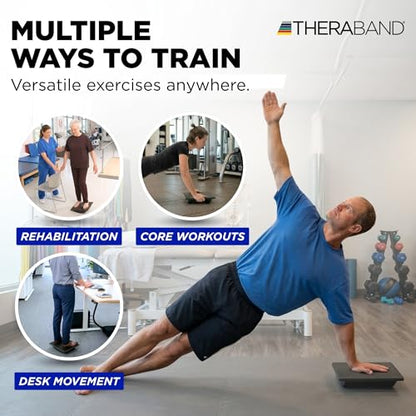 THERABAND Rocker Board, Wobble Balance Board, Core Strength Trainer, Black - style: Rocker Board