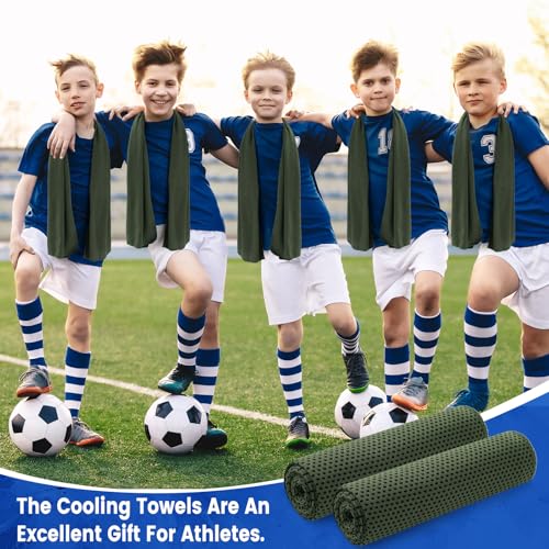 Hosuly 100 Pack Cooling Towels, 40"x12" - color: Olive Green