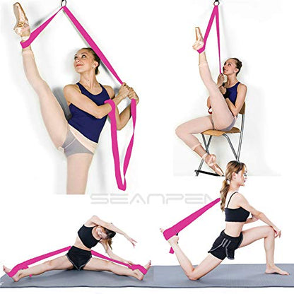Yoga Stretch Strap - to Improve Leg Stretching - Perfect Home Equipment for Ballet, Dance, Warm upand Gymnastic Exercise - Excellent Gift for Your Friends, Children, and Loved Ones - color: Rose