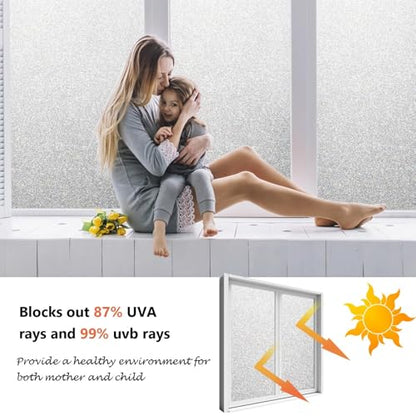 Window Privacy Film, Frosted Glass Film, Static Cling Vinyl Stickers for Window Tint - Home Bedroom Bathroom Anti-UV (35.4 x 157.4inches, Bling) - color: Bling, size: 35.4 x 157.4 Inch