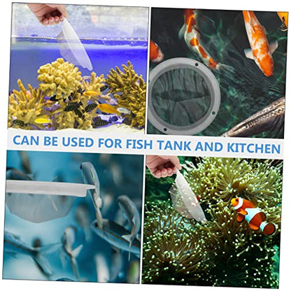 GANAZONO 2pcs Strainer for Aquarium Cleaning Food Grade Mesh Fish Tank Household Use Mesh Safe for Fresh Aquariums Practical Design for Easy Holding