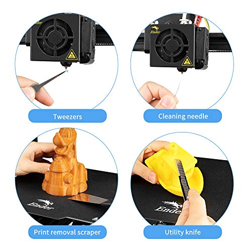 Creality 3D Printer Tool Kit with Case 35Pcs with Cleaners Filament Slicer Print Head Wrench Extruder Nozzles SD Card Reader Starter 3D Printer Accessories ABS Storage Box Tool Set
