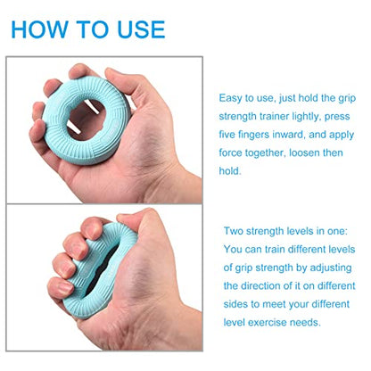 uxcell Hand Grip Strengtheners, 3.07" 30-40 Lbs Silicone Rings Blue - color: Blue