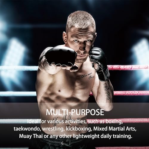 Boxing Gloves and Headgear Set for Adults 2 Pair Gloves and 2 Head Guards - color: BlackRed