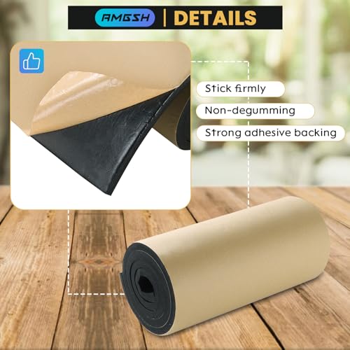 Sponge Neoprene with Adhesive Foam Rubber Sheet, 1/2" T x 12" W X 54" L, 4.5 Sqft for Weatherproofing,Gasket Seals, Crafts,Soundproof Padding, Vibration Dampening, Aquarium Leveling Mat