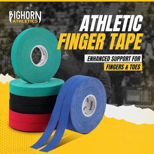 Bighorn Athletics Finger Tape, 0.5in x 45ft, 8 Rolls, Red/Black/Blue/Green - color: Red, Black, Blue, Green, size: 0.5-Inch