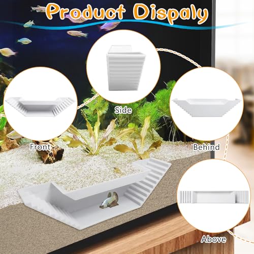 Aquarium Underground Tunnel Small Fish Cave Hideout with 2 Entrances Under Gravel Viewing Shrimp Tunnel Plastic Fish Tank Decoration (White) - color: White