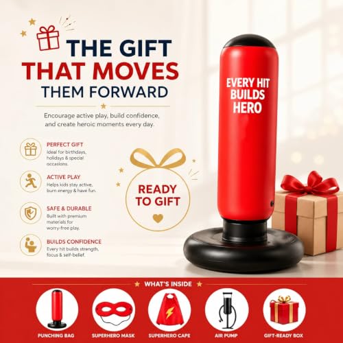Punching Bag for Kids, 47-in Inflatable Toddlers Punching Bag