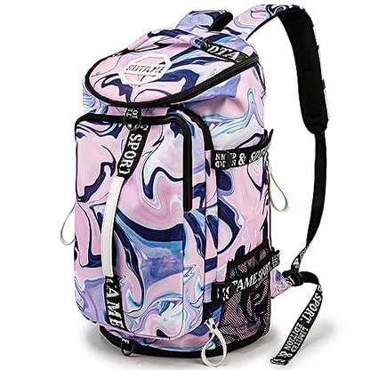 SDTAME Gym Duffel Backpack with Shoe Pocket & Laptop Sleeve - color: Purple