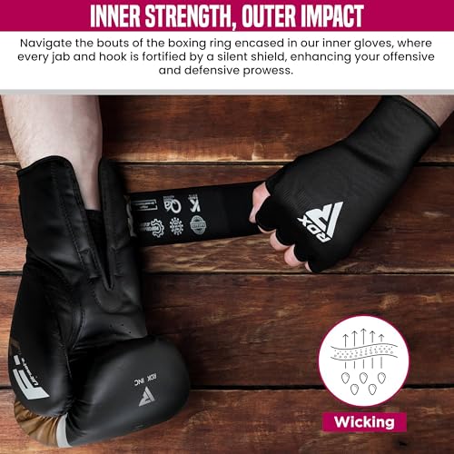 RDX Boxing Hand Wraps Inner Gloves Men Women, Half Finger Elasticated Bandages, Under Mitts Fist Protection, Muay Thai, Kickboxing, MMA, Martial Arts Speed Bag Punching Training - color: Pink White, size: Small